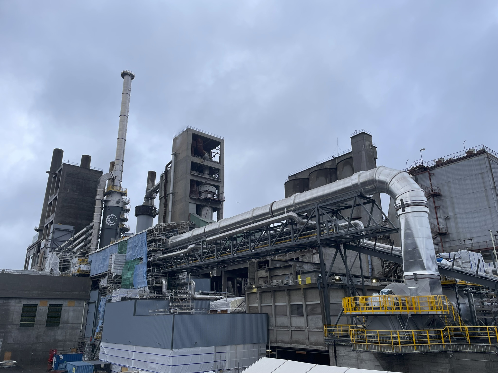 Installation industrielle de captage du CO₂ à la cimenterie de Brevik.